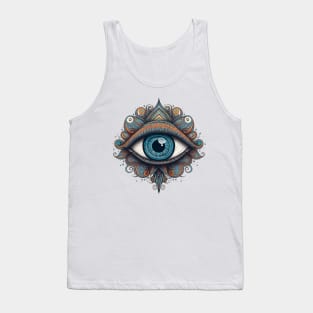 Decorative Evil Eye Art with Mandala Swirl Designs Tank Top